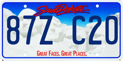 SD license plate 87ZC20