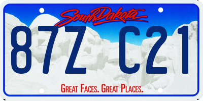 SD license plate 87ZC21