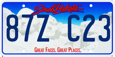 SD license plate 87ZC23