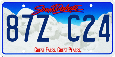 SD license plate 87ZC24