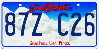 SD license plate 87ZC26