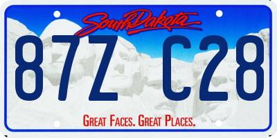 SD license plate 87ZC28