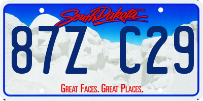 SD license plate 87ZC29