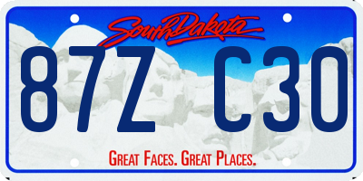 SD license plate 87ZC30