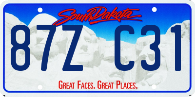 SD license plate 87ZC31