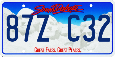 SD license plate 87ZC32