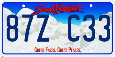 SD license plate 87ZC33
