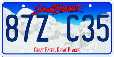 SD license plate 87ZC35