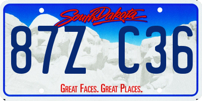 SD license plate 87ZC36