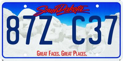 SD license plate 87ZC37