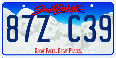 SD license plate 87ZC39