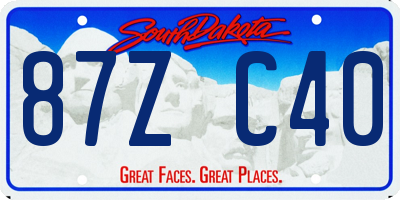 SD license plate 87ZC40