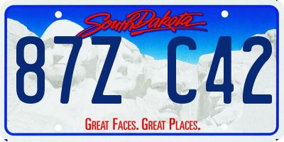 SD license plate 87ZC42