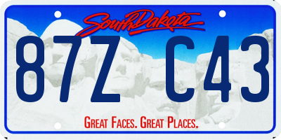 SD license plate 87ZC43