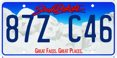 SD license plate 87ZC46