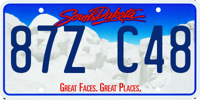 SD license plate 87ZC48