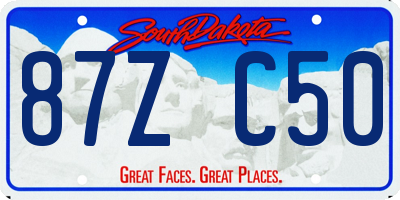 SD license plate 87ZC50