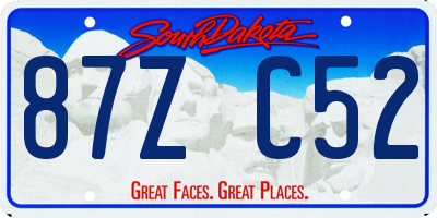 SD license plate 87ZC52