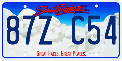 SD license plate 87ZC54