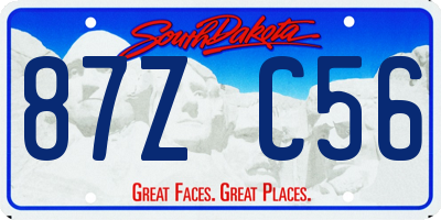 SD license plate 87ZC56