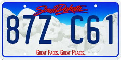 SD license plate 87ZC61
