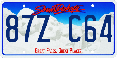 SD license plate 87ZC64