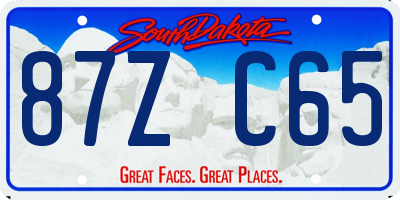 SD license plate 87ZC65