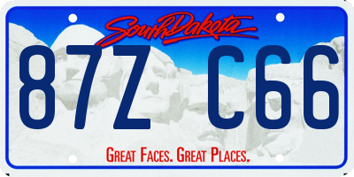 SD license plate 87ZC66
