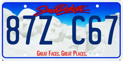 SD license plate 87ZC67