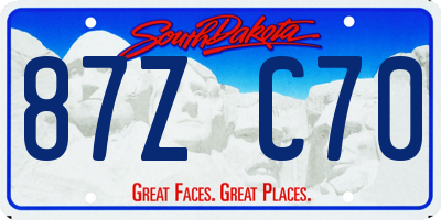 SD license plate 87ZC70