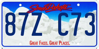 SD license plate 87ZC73
