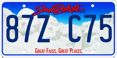 SD license plate 87ZC75
