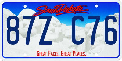 SD license plate 87ZC76