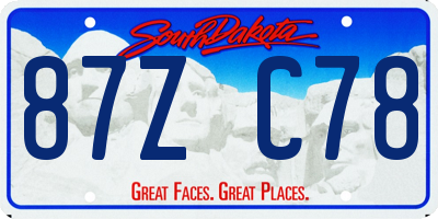 SD license plate 87ZC78