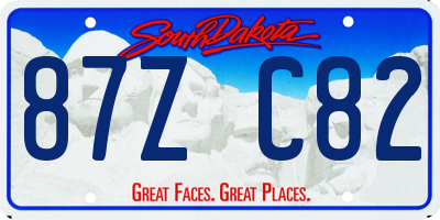 SD license plate 87ZC82