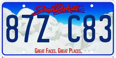SD license plate 87ZC83