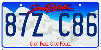 SD license plate 87ZC86