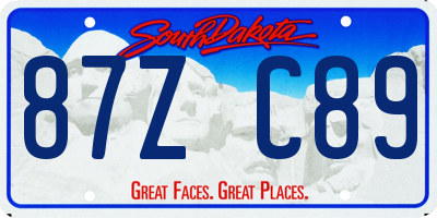 SD license plate 87ZC89