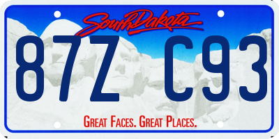SD license plate 87ZC93
