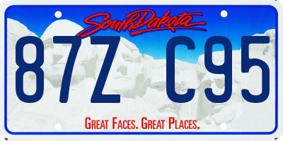 SD license plate 87ZC95