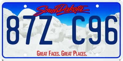 SD license plate 87ZC96