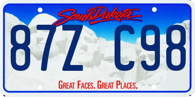 SD license plate 87ZC98