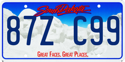 SD license plate 87ZC99