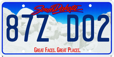 SD license plate 87ZD02