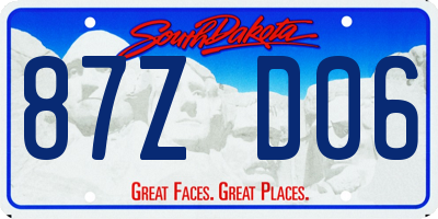SD license plate 87ZD06