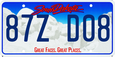 SD license plate 87ZD08