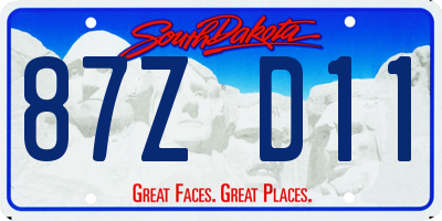 SD license plate 87ZD11