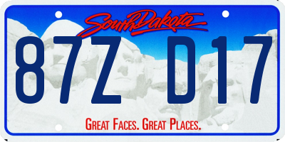 SD license plate 87ZD17