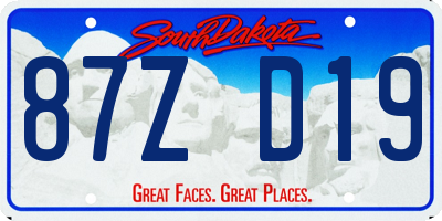 SD license plate 87ZD19