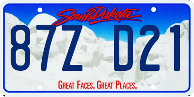 SD license plate 87ZD21